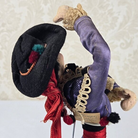 Vintage Klumpe Flamenco Dancer Doll Handmade 1950's Numbered Comes With Stand - Picture 11 of 16